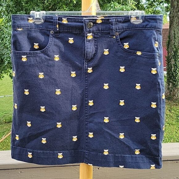 G. H. bass & Co navy owl skirt size 2 - Picture 1 of 4